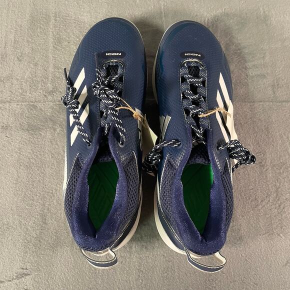 Adidas Icon 7 Navy Blue/White Low Baseball Cleats S23853 Men's Size 9 - Picture 7 of 10